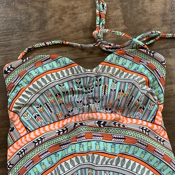 Mara Hoffman tropical tribal one piece removable strap - Picture 3 of 5